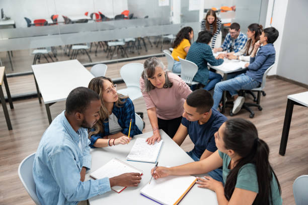 Students in a placement discussion
